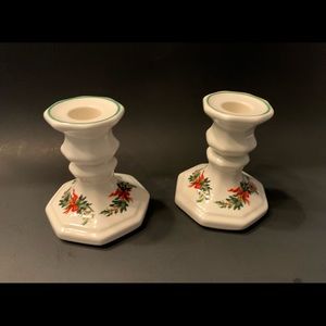 Pfaltzgraff Pointsettia Candle Holders